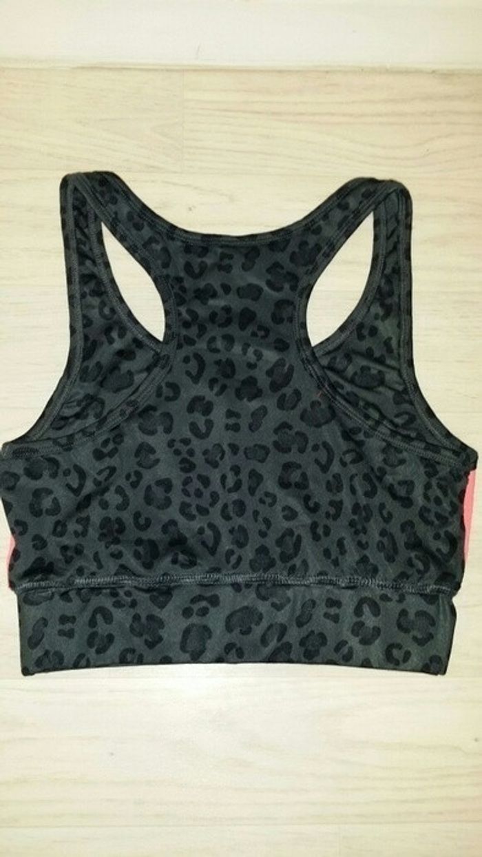 Brassière sport léopard et rose fluo - photo numéro 2