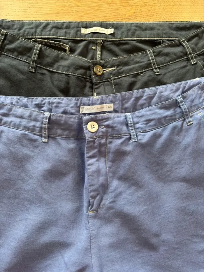 Lot 2 pantalons lin taille 46 Gemo - photo numéro 3