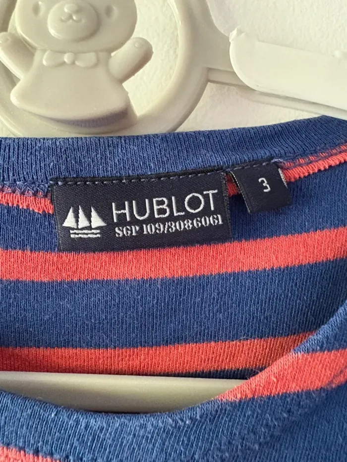 Pull marinière rouge et bleu marine Hublot 3 ans - photo numéro 3