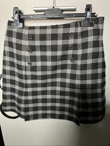 Mini jupe carreau gris