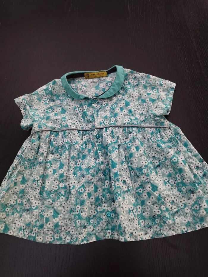 Blouse en tissu liberty mitsi menthe taille 4 ans
