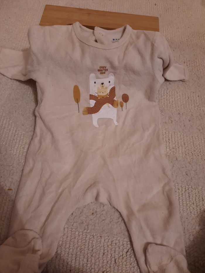 Pyjama bebe velours beige