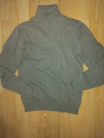 Pull homme fin col roulé gris taille L