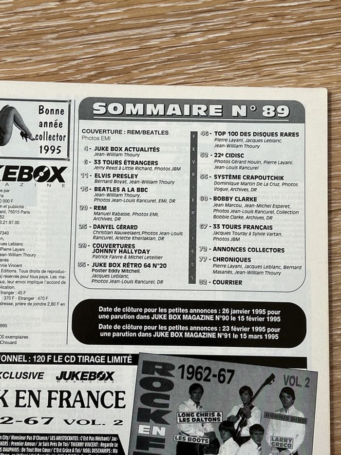 Revue jukebox magazine - 89 - février 1995 - photo numéro 2