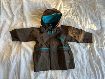 Manteau quechua 2 ans / 24 mois marron et turquoise