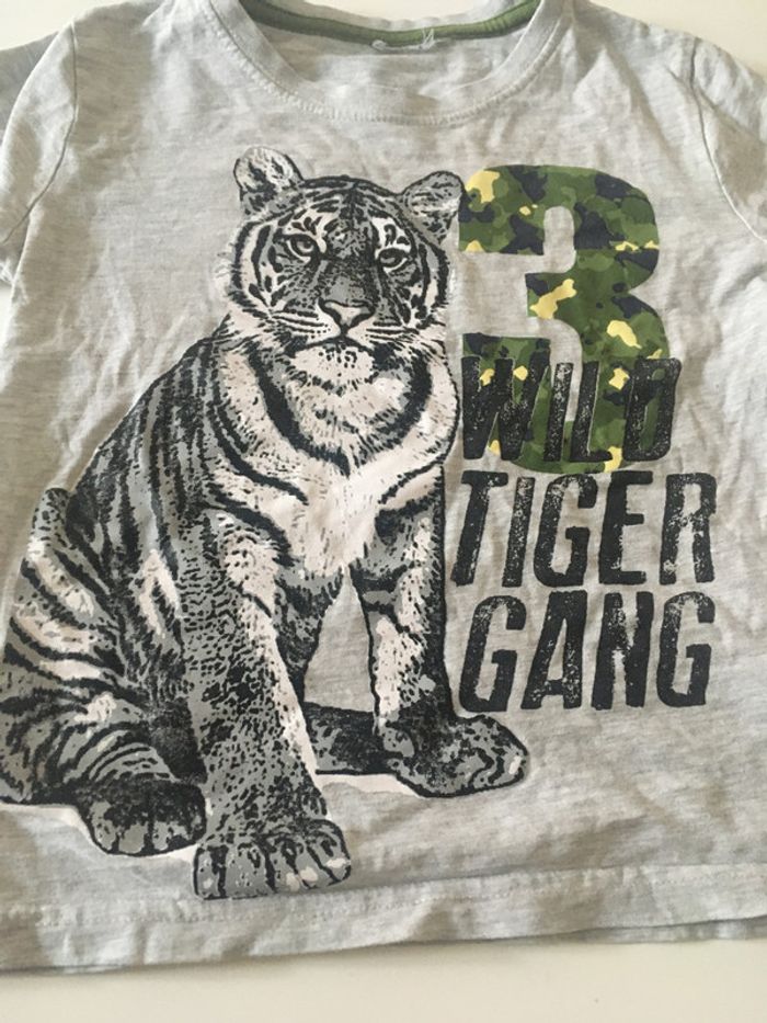 Manches longues gris avec tigres  6 ans - photo numéro 2