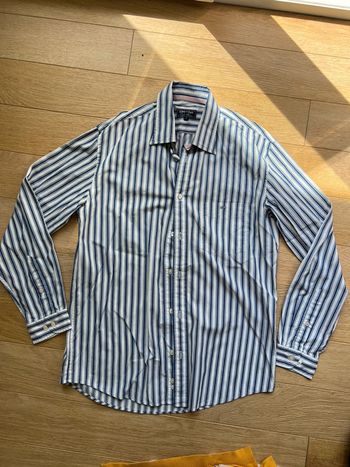 Vends chemise rayé blanc et bleu manche longue Eden Park L très bon état