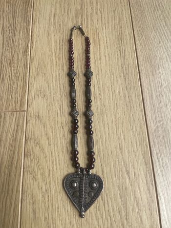 Collier indien ancien perles Agathe grenat