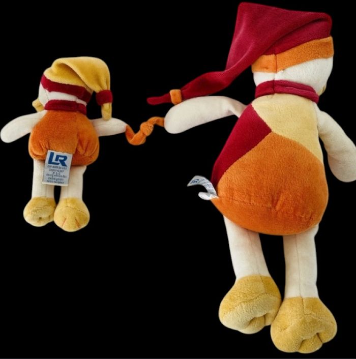 ❤️ DOUDOU ET COMPAGNIE Peluche Canard Gedeon Et Son Petit Orange Rouge - photo numéro 2