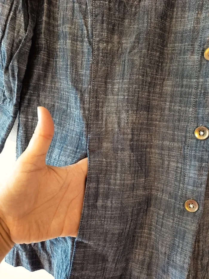 Chemise/veste légère en Jean manches 3/4 Collection L en 44 - photo numéro 4