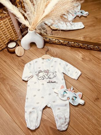 Taille 3 mois pyjama velours fille Disney blanc * Marie * 🎀