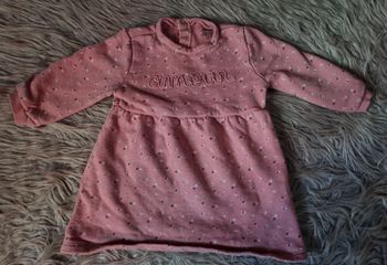 Robe rose fleurie 18mois manches longues