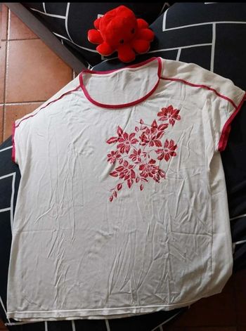 Tee shirt T46 blanc et rose