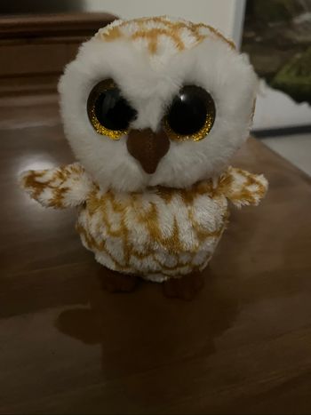 Peluche chouette blanc-marron TY 15 cm