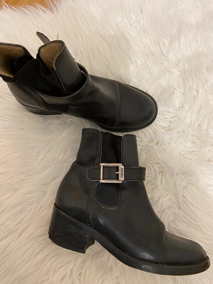 Bottines noires Kenzo en cuir - photo numéro 2