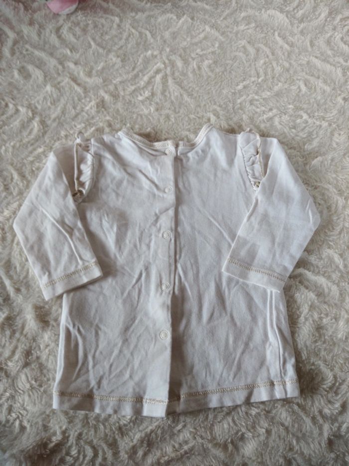 Tee shirt tunique chemise manches longues Fille 3 mois Happy birds Vertbaudet 100% coton - photo numéro 10