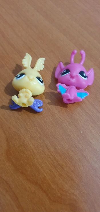 Littlest Pet Shop 2 bébés Fairy, bébé dragon et bebe  papillon de nuit