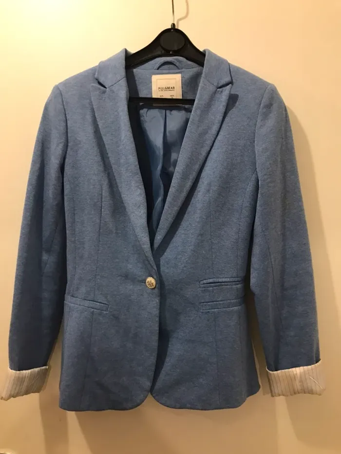 Veste femme pull & bear blazer bleu clair taille S