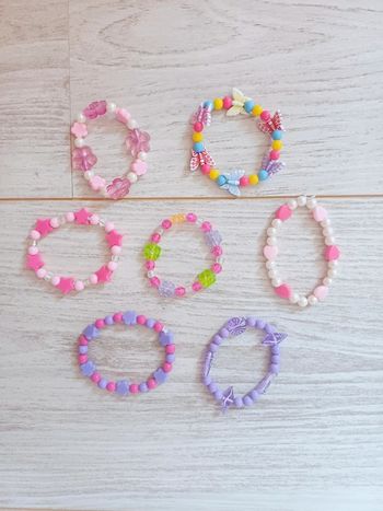 Lot de 7 bracelets élastique fille