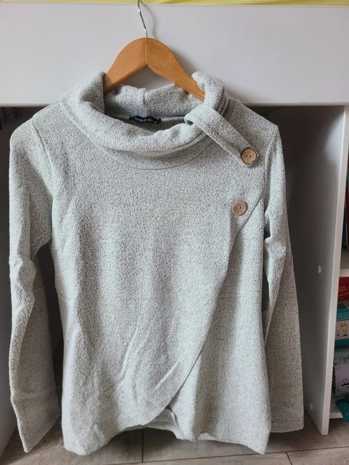 Pull gris femme