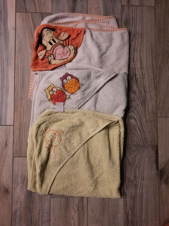 Lot de 3 capes de bain bébé