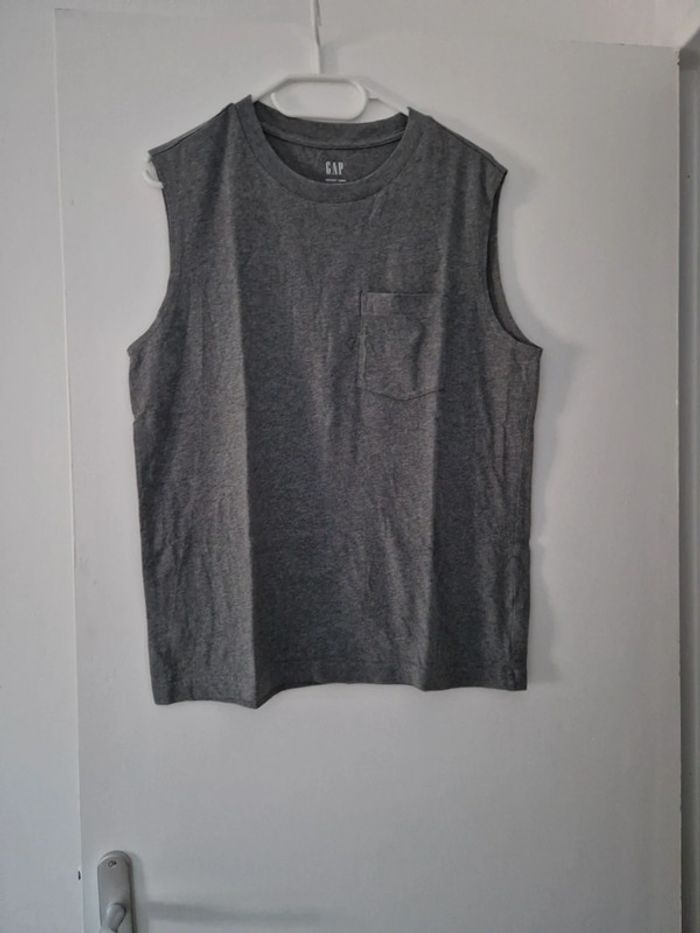Débardeur marcel homme gris été 100% coton Taille XS TBE gap