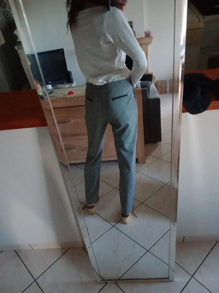 Pantalon cigarette 40 carreaux prince de galles c76 - photo numéro 4