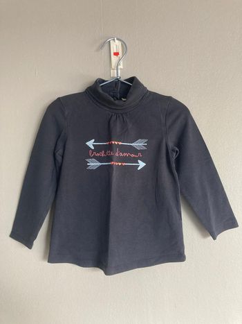 T-shirt manches longues fille 23 mois (86 cm) Tape à l’œil – Bleu marine, très bon état