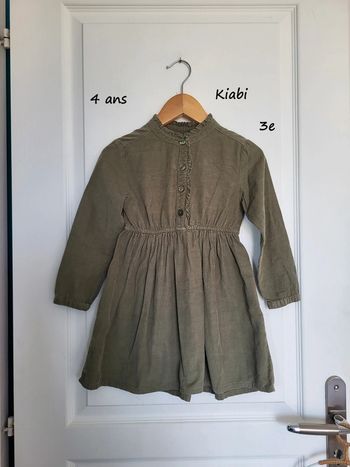 Robe velours légère kaki