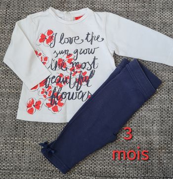 Ensemble bébé fille Tissaia 3-6 mois – Très bon état