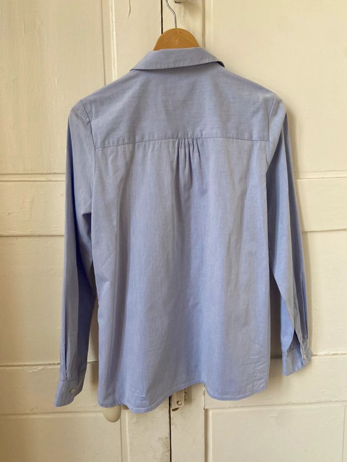 Chemisier col Claudine coton bleu ciel Bizzbee taille M - photo numéro 2