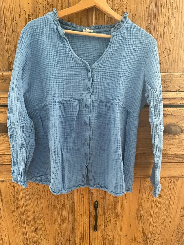 Blouse grossesse gaz de coton vert baudet