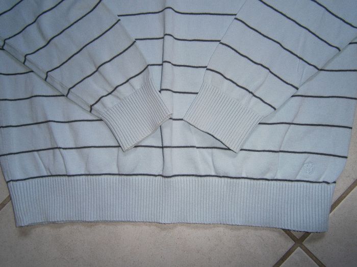 Pull ML bleu ciel rayé gris CELIO Taille L - photo numéro 5