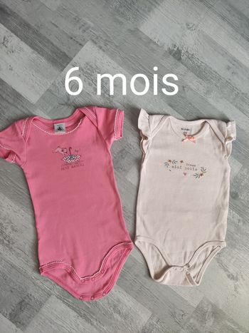 Lot de 2 bodies fille 6 mois
Un des deux est un Petit Bateau
excellent état