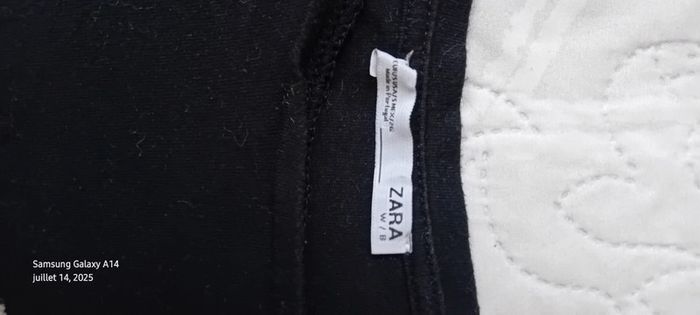 Haut noir motif fleurs avec broderies et clous femme S zara - photo numéro 16