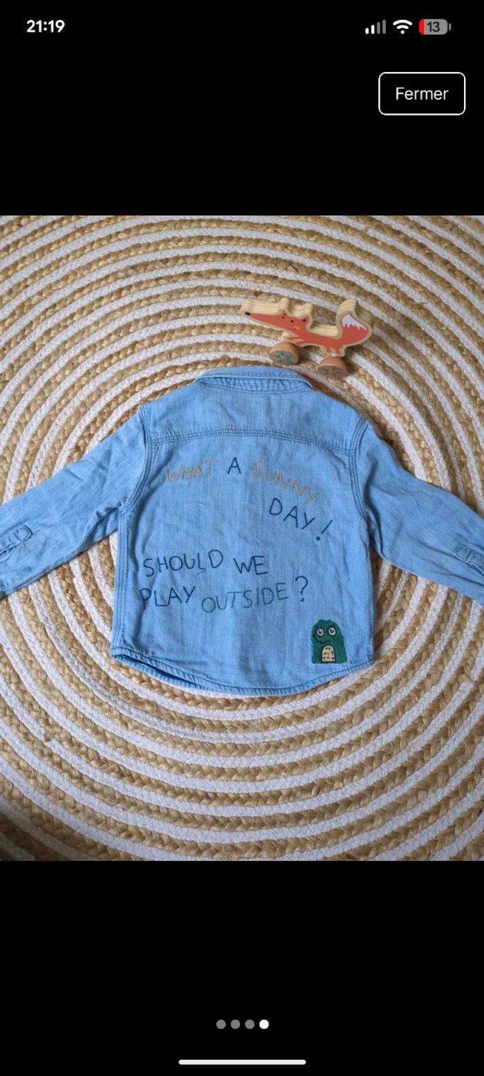 Chemise en jean Zara 9/12 mois - photo numéro 4