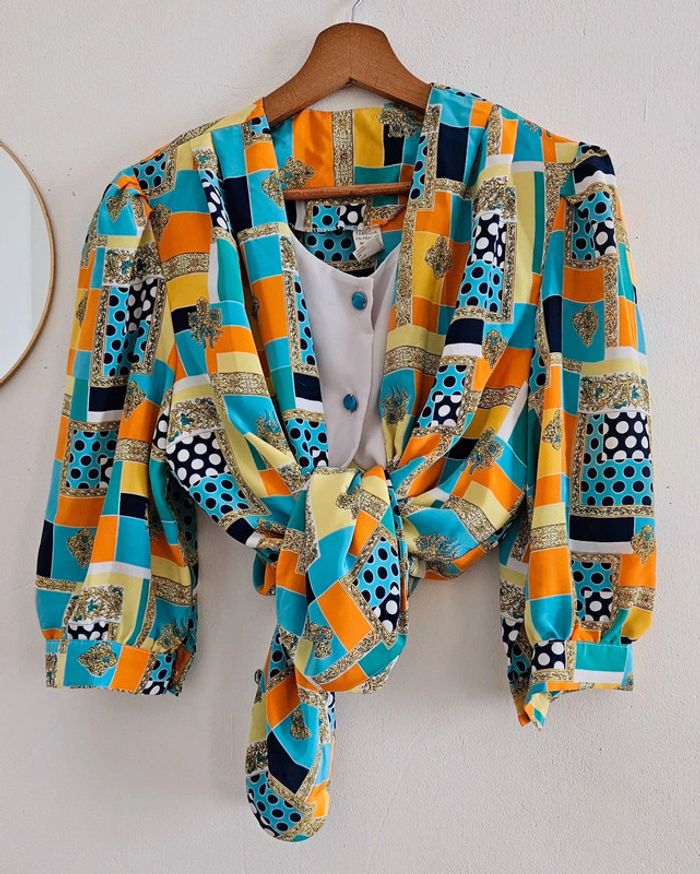 Chemisier à motifs vintage 80's