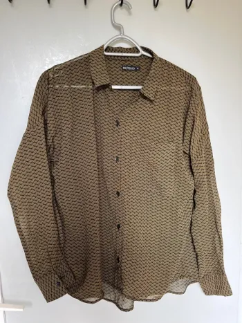 Blouse marron et noire