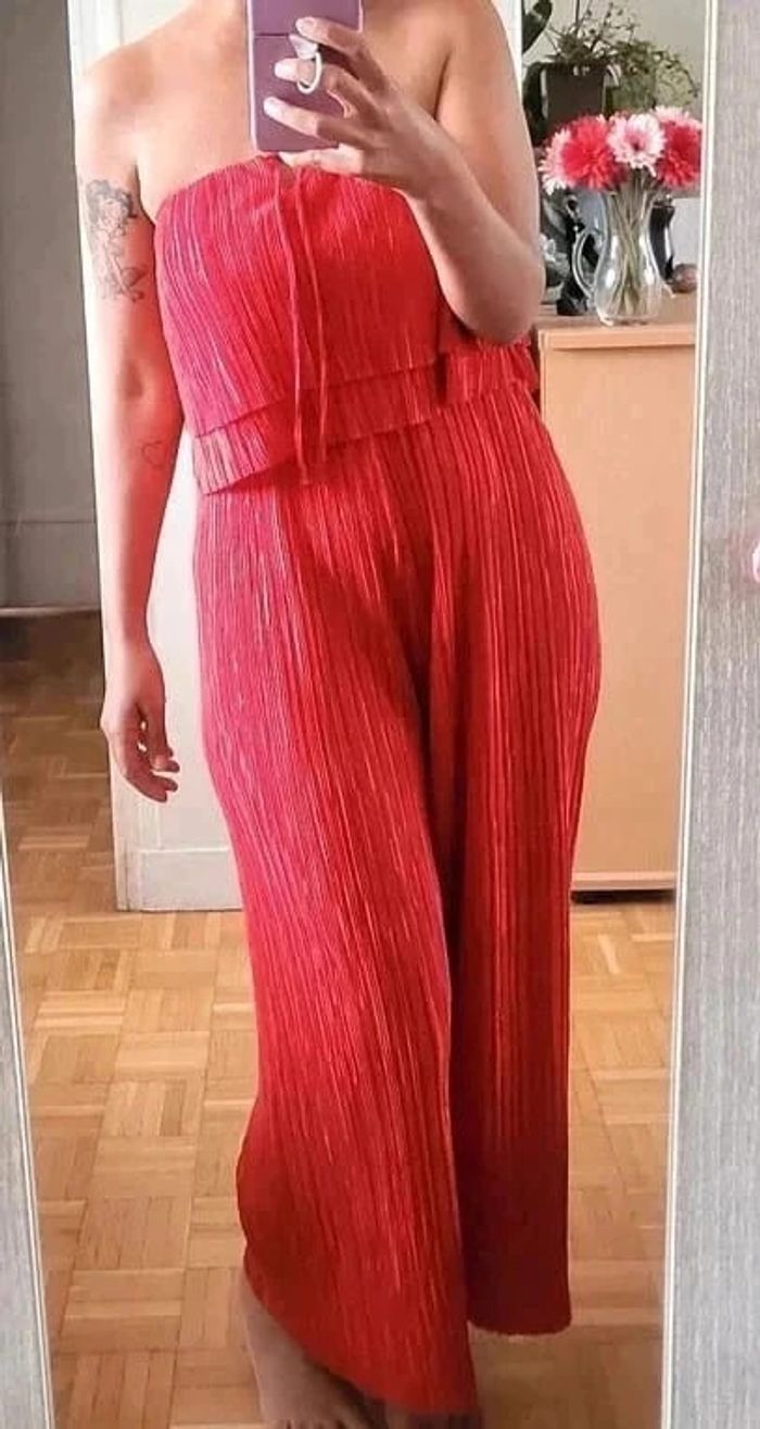 Combinaison mi longue plissée bustier Bershka - photo numéro 3