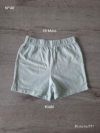 🌷N°40🌷Short - Kiabi - 18 Mois🌷