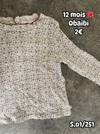 T-shirt 🌺 12 mois 🌺 Obaïbi