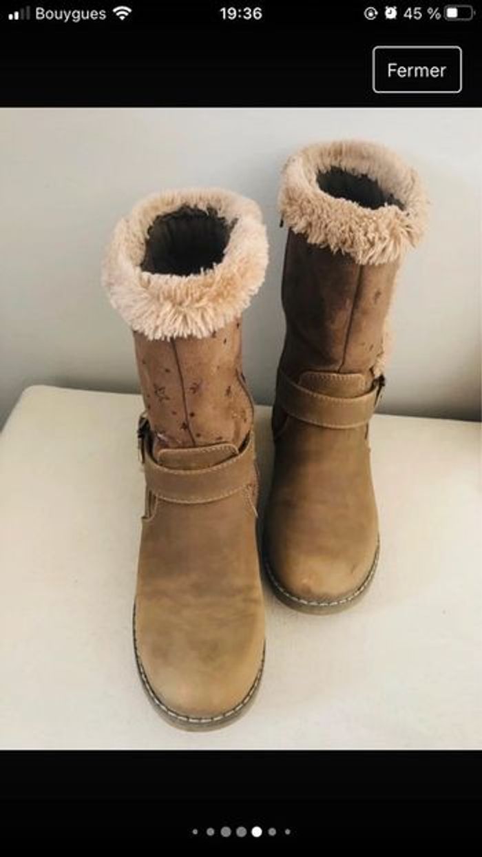 Paire de bottes enfant fille taille 34 fourrure bottines - photo numéro 6
