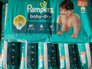 6 paquets de couches pampers baby dry t3