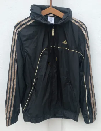 Adidas windbreaker track jacket black golden Mens S