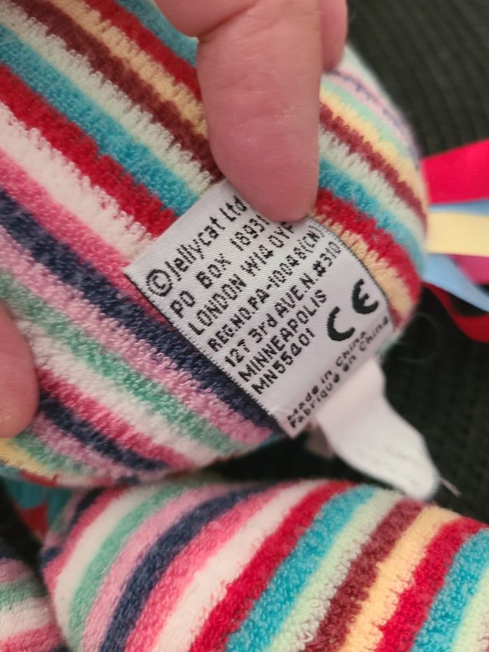 Doudou cheval rayé multicolore JELLY KITTEN JELLYCAT 35 cm env. - photo numéro 2