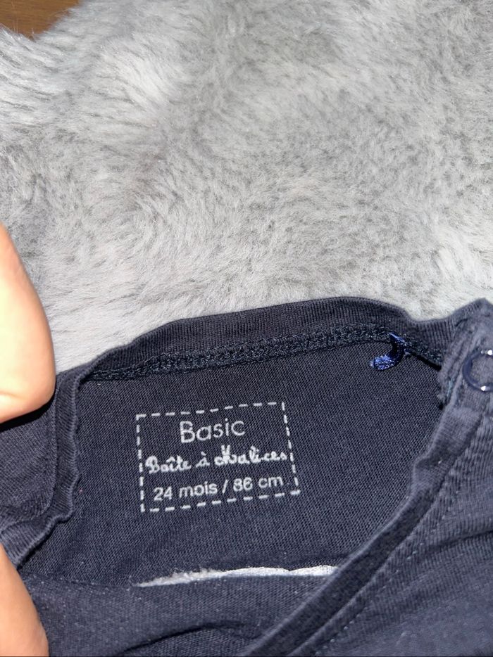 Haut à manches longues bleu foncé nounours - 24 mois - Boîte à malices - photo numéro 3
