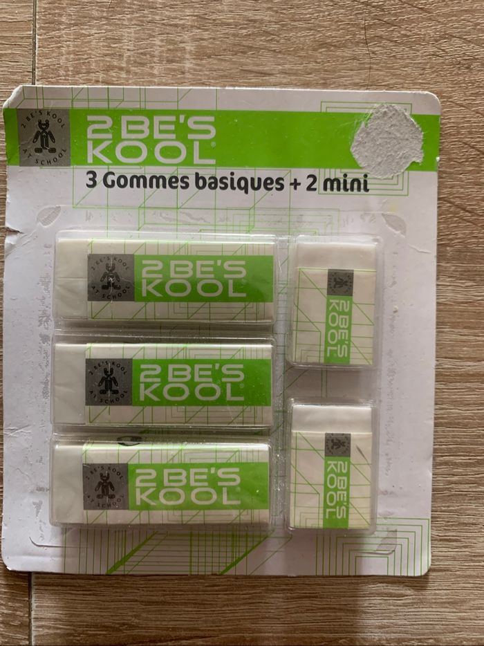 3 gommes basiques + 2 mini + 3 crayons à papier HB - photo numéro 2