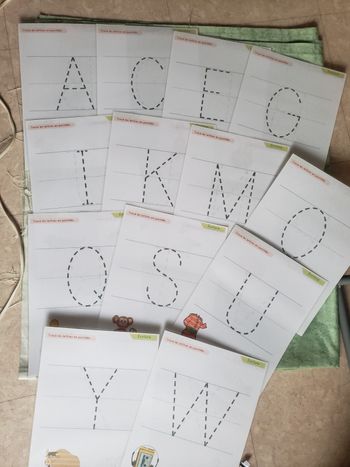 Fiches apprentissage alphabet grande lettre