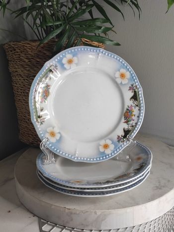Assiettes à dessert porcelaine fine vintage