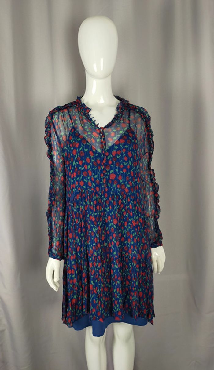Robe The Kooples transparente à fleurs – Taille 3 – Volants & boutons - photo numéro 10
